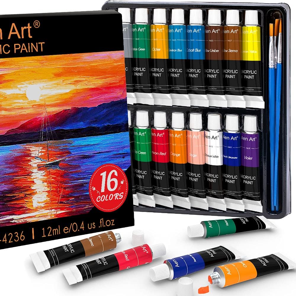 Aen Art Acrylic Paint Set 16 Colors
