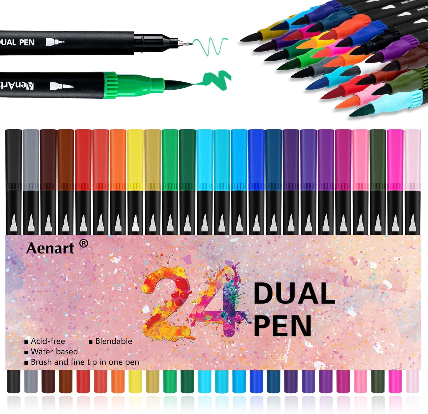 Aen Art 24 Dual Brush Markers