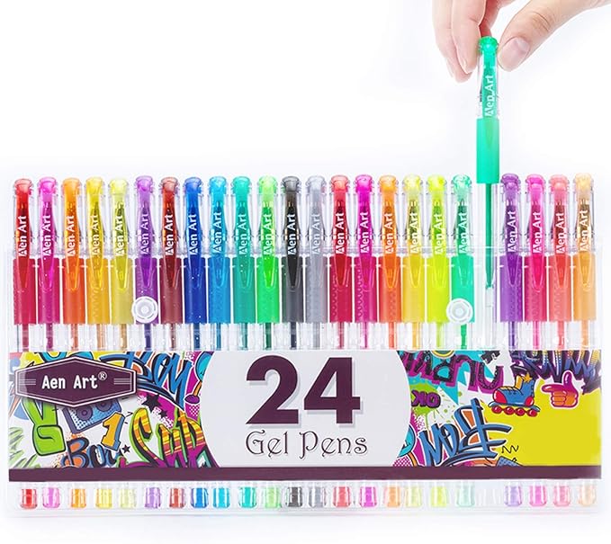 Aen Art Glitter Gel Pens Colored Fine Tip Markers