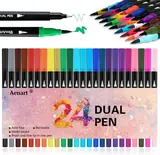 24 Dual Brush Markers, photo 1