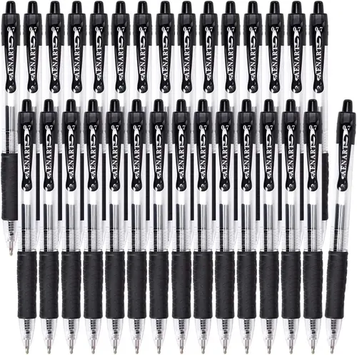 Aen Art 30 Black Gel Pens, 0.7 mm
